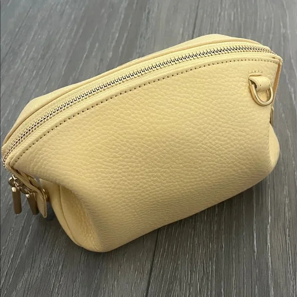 Dagne Dover Yellow Lola Leather Cosmetics Pouch Size Small - Picture 4 of 15